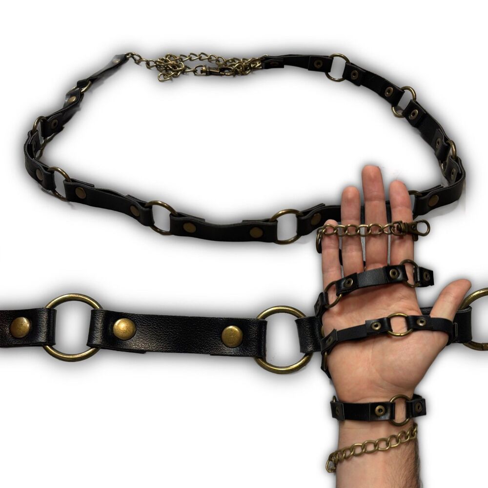 Vintage Industrial O-Ring Studded Chain Belt
